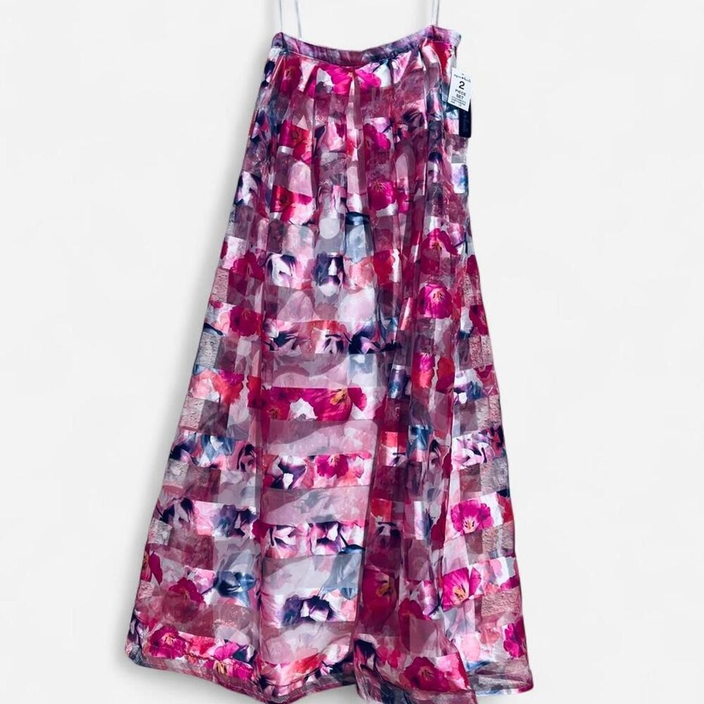 NWT Sequin Hearts Women's Floral High Waist Full Skirt Size 15/14W